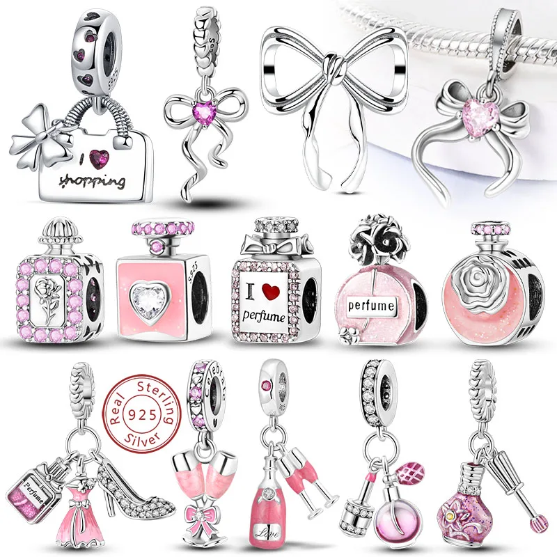 Perfume Fine Fragrance - Breloques originales en argent Sterling 925,